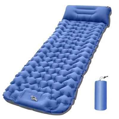 Image of Camping Sleeping Mat, Ultralight Mattress Self Inflating Mat Single for Inflatable Air Mattresses, Built in Foot Pump and Pillow