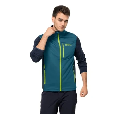 Image of Jack Wolfskin Men&#039;s Highest Peak Vest M Vest, Blue Daze, L, L