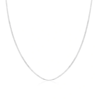 Image of 9ct White Gold Diamond Cut Curb Chain 18&quot;
