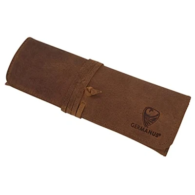 Image of GERMANUS Leather Pencil Case Strap Made in EU (Wild Brown)