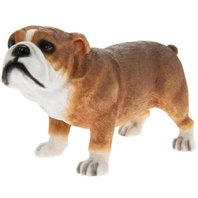 Image of British Bulldog Resin Statue Home Garden English Ornament Puppy Animal Pet