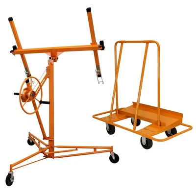 Image of MonsterShop Drywall Lifter Hoist 16ft &amp; Plaster Board Trolley