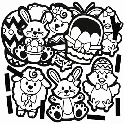 Image of Baker Ross Easter Fuzzy Art Magnets Pack of 15, Felt Sets for Children (FC622)