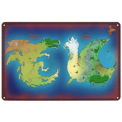 Image of Bioprocess Poster Wall Decor Sign Wings Of Fire Map Art Plaque For Home Living Room Bar Pub Cafe Club Man Cave Metal 8X12 Inches