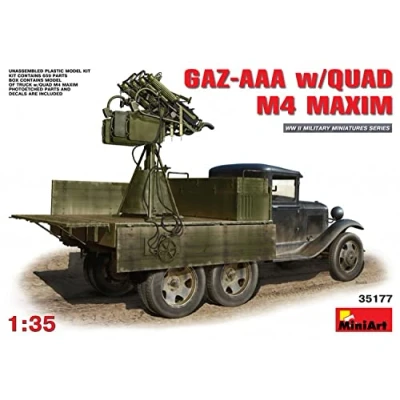 Image of Miniart 1:35 Scale GAZ AAA w/Quad M 4 Maxim Plastic Model Kit