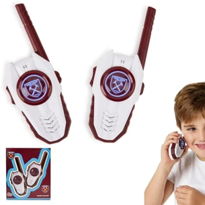 Image of West Ham FC Official Walkie Talkie 2 Pack Set Easy to Use Durable Ideal Kids Outdoor Toy Gift for Eager Hammers Fans