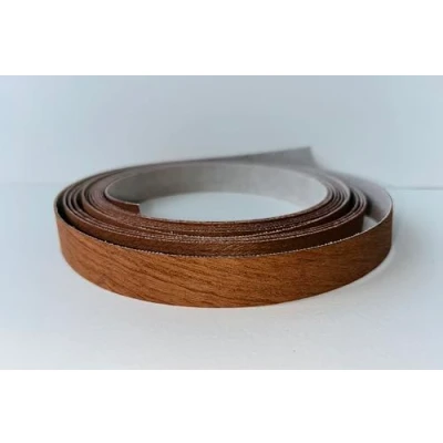 Image of Pre Glued Iron on Sapele Wood Veneer Edging Tape 18mm wide x 5metres.