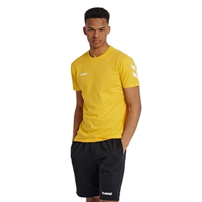 Image of hummel Men&#039;s Hmlgo Bomuld T Shirts, Sports Yellow, S EU