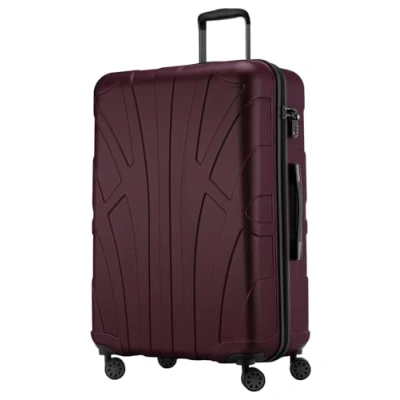 Image of SUITLINE Hardshell Suitcase, Travel Luggage, TSA, 76 cm, Approx. 96 liters, 100% ABS mat, Bordeaux