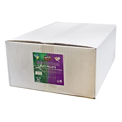 Image of Extra Select Mealworm High Energy Suet Pellets Wild Bird Food Protein, Fat Rich Year Round Feeding 12.75 kg Bulk Box