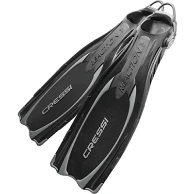 Image of Cressi REACTION EBS Fersenbandflosse (Made in Italy) black / silver Size:S/M (38/41)