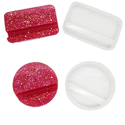 Image of Yalulu 2Pcs Mobile Phone Holder Stand Mold Resin Casting Molds Handmade Cell Bracket Silicone DIY Epoxy Moulds Tray Craft Tool Ornament Jewelry Making