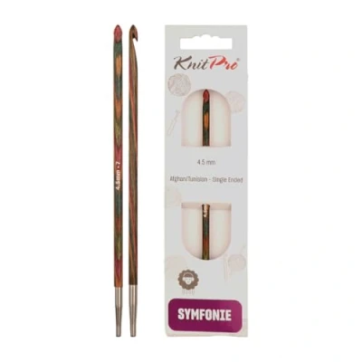 Image of KnitPro KP20746 4.5 mm Symfonie Crochet Tunisian Single Ended Hooks, Multi Color