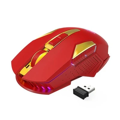 Image of Wireless Gaming Mouse, MAGIC REFINER X18 G502 2.4G Computer Mouse Silent Click with USB Receiver, 2400 DPI Optical, 7 RGB Light, Rechargeable Ultra Long Life Battery, for PC/Mac/PS4/XBOX Red