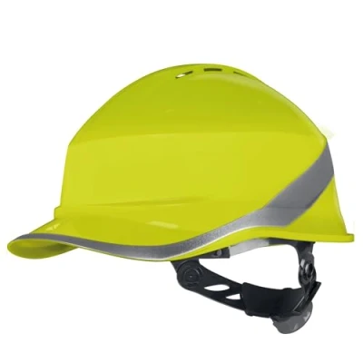 Image of Deltaplus DIAMOND VI WIND Vented Construction Helmet with ABS Baseball Cap Rotor Round Head 53 64 cm Dielectric Unique, Yellow