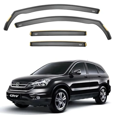 Image of ISPEED Wind Deflectors for HONDA CRV MK3 2007 2012 5 Door SUV 4pc Set Keep Your Car Ventilated In Rain Reduce Turbulence Tinted, Channel Type