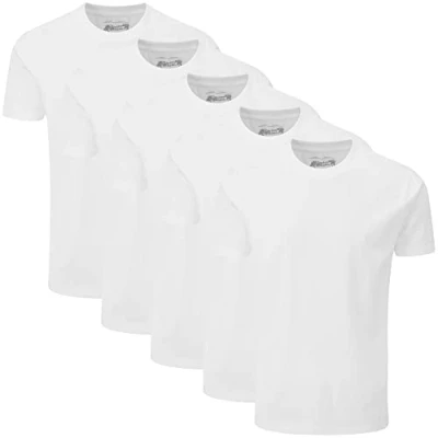 Image of Charles Wilson 5 Pack Plain Crew Neck T Shirt (XX Large, White)