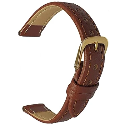 Image of Talk Time Leather Watch Strap Tan 12mm