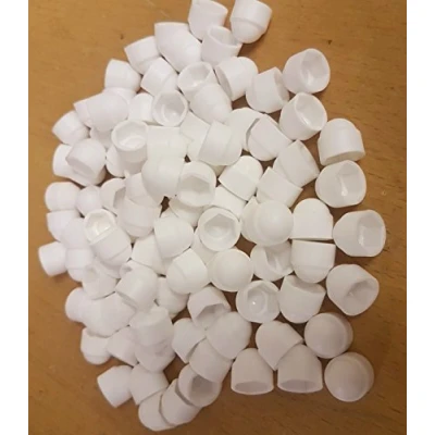 Image of M6 10mm 20 PCS White Plastic Dome Hex Head Bolt Nut Protection Caps Cover Hexagon