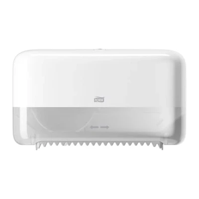 Image of Tork Coreless Toilet Roll Wall Mounted Dispenser White T7, Mid Size, Elevation Range, 558040