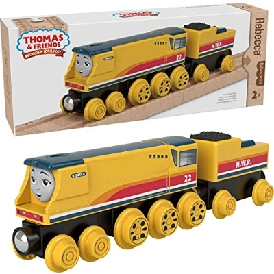 Image of Fisher Price Thomas and Friends Wood Rebecca Engine &amp; Car