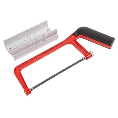 Image of Red 15cm Aluminium Junior Hacksaw with Mitre Box By Blackspur