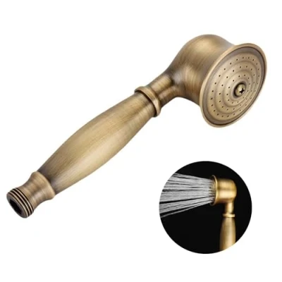 Image of Dreld Retro Shower Head, G1/2 Hand Head Made of Brass, Antique Nostalgic with Telephone Style (17cm Long, 5cm Diameter)
