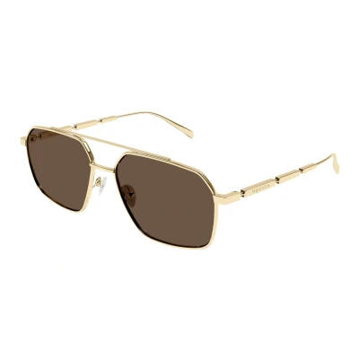Image of Sunglasses Alexander mcqueen Am0477s col. 002 Uomo Pilot Oro