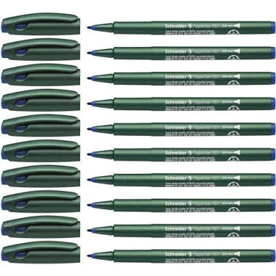 Image of Schneider Topwriter 157 Felt Tip Pen 0.8 mm Blue Pack of 10