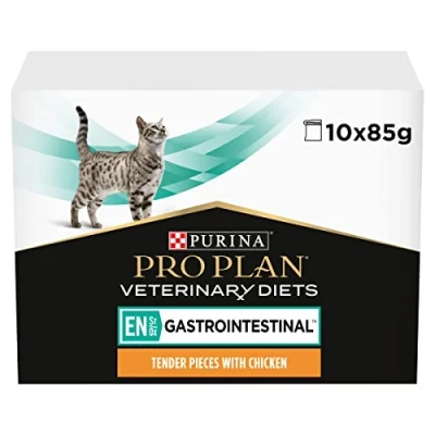 Image of PRO PLAN VETERINARY DIETS EN Gastrointestinal Wet Cat Food Chicken 85g, Pack of 4