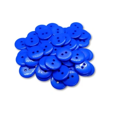 Image of (Pack of 30) Blue Round 2 Hole Buttons (Blue 18mm Hole)