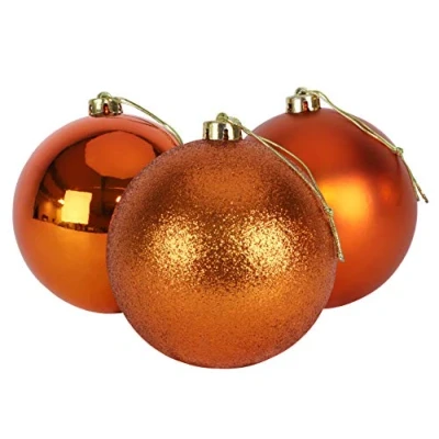 Image of Christmas Concepts® 3 150mm Extra Large Baubles Shiny, Matte &amp; Glitter Design Decorations (Copper)