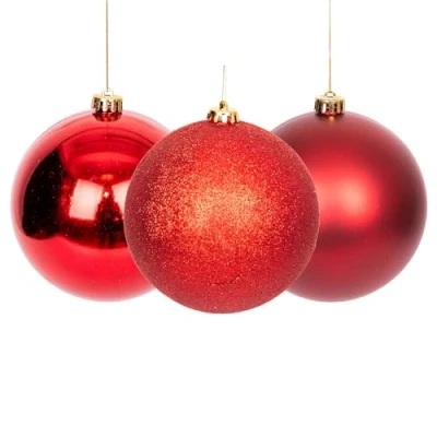 Image of 15cm/3Pcs Christmas Baubles Shatterproof Dark Red, Tree Decorations Ball Ornaments Balls Xmas Hanging Holiday Decor Shiny,Matte,Glitter