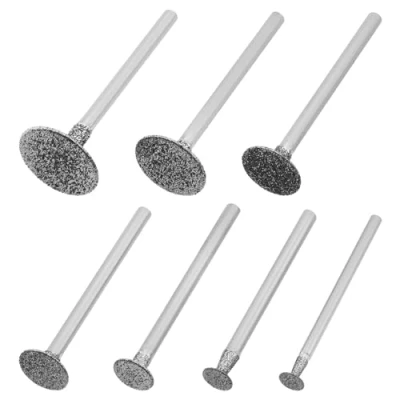 Image of OTOTEC 7Pcs T Shape Head Diamond Grinding Burr Drill Bits Sets Suitable for Rotary Tools Engraving Agate and Amber,2.35mm Rod 3mm