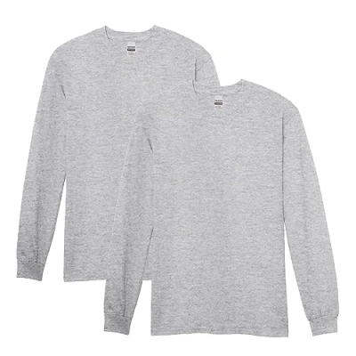 Image of Gildan Men&#039;s Heavy Cotton Long Sleeve T Shirt, Style G5400, 2 Pack, Sport Grey, XXL (Pack of 2)