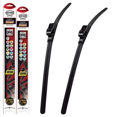 Image of Fits Citroen C6 2005 2012 Heyner Germany Aero Flat Windscreen Wiper Blades Replacement Front Set Model Size 28&quot;28&quot;
