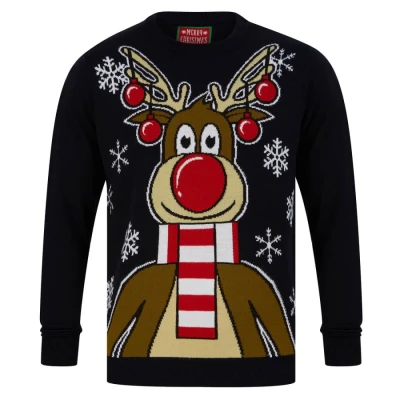 Image of Tokyo Laundry Men&#039;s Rudolph Front Motif Novelty Christmas Jumper Ink S