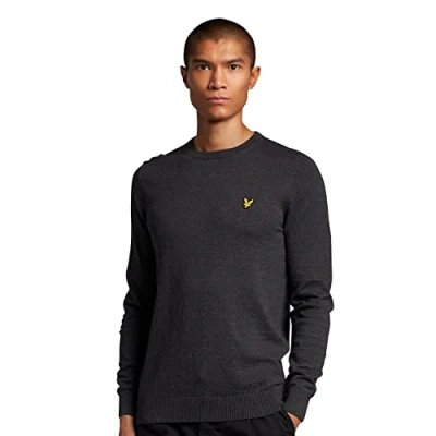 Image of Lyle &amp; Scott CREW NECK Jumper Jumper, Men&#039;s, Size: Small, Charcoal marl