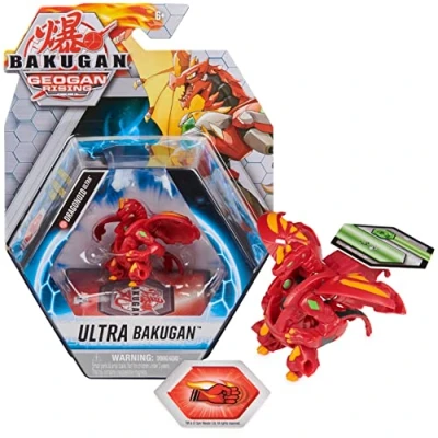 Image of Bakugan Ultra, Dragonoid, 3 inch Tall Geogan Rising Collectible Action Figure and Trading Card