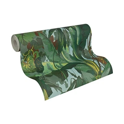Image of A.S. Creation 95898 1 10.05 x 0.53 m Jungle Wallpaper Green/Blue