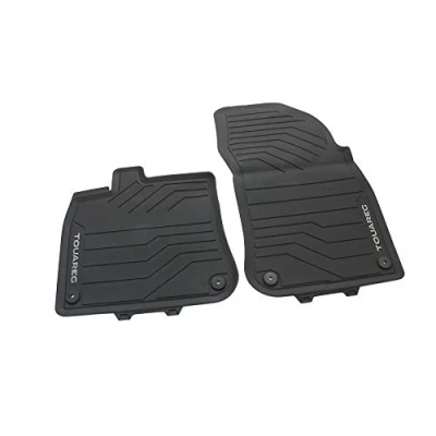 Image of Volkswagen 76106150282V All Weather Mats Front 2 x Rubber Floor with Touareg Lettering