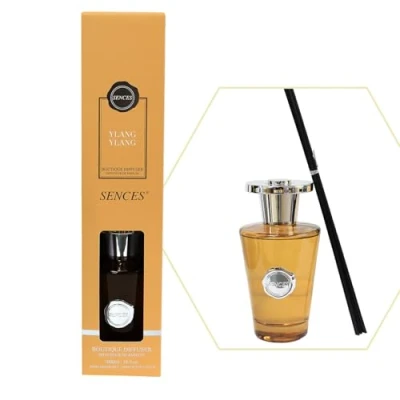 Image of Sences 1000ml Reed Diffuser Ylang with 55cm Reeds, Perfume Bottle Design, Long Lasting Scent, Gift Boxed