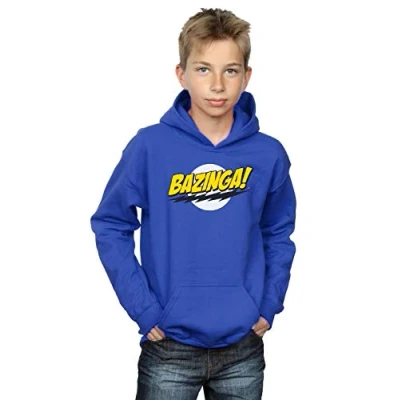 Image of The Big Bang Theory Boys Sheldon Bazinga Hoodie Royal Blue 12 13 Years