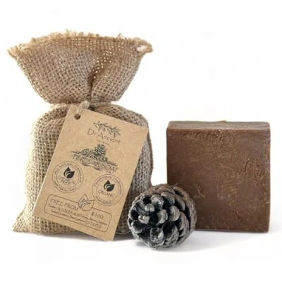 Image of Dr.Ancient Black Soap Bar With Pine Tar Organic Natural Vegan Traditional Handmade Antique Antibacterial, Anti Fungal, Acne, Eczema, Itchy Skin And Cellulite No Chemicals, Pure Soaps!
