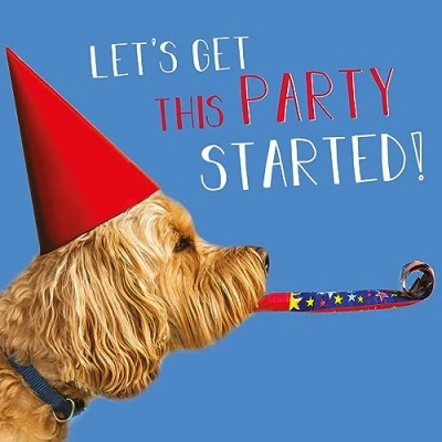 Image of Abacus Cards Male/Female Birthday Card General Funny for Men/Women &#039;Get this Party Started&#039; Cockapoo Dog Eco Friendly &amp; Recyclable Made in the UK