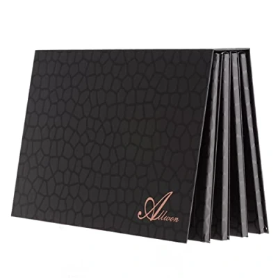 Image of Allwon 4 Layer Book Shaped Magnetic Palette Large Empty Makeup Storage Box for Eyeshadow Lipstick Blush Powder (Black)