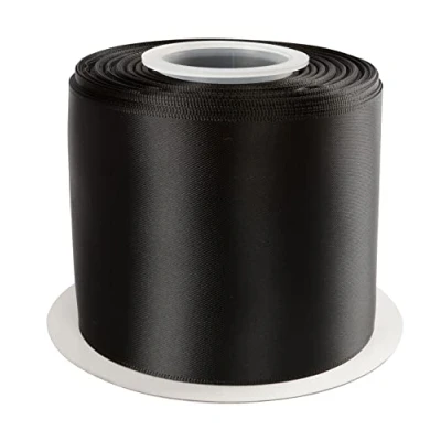 Image of AVANAVA 75mm Wide Ribbon Double Face Satin 22 Meters (030 Black)