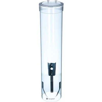 Image of San Jamar C3165TBL Medium Pull Type Water Cup Dispenser, Fits 4 to 10 oz Cone and Flat Bottom Cups, 16&quot; Tube Length, Transparent Blue