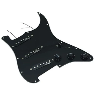 Image of KAISH Black 3Ply Loaded Electric Guitar Pickguard Prewired with Wilkinson Pickups for USA/Mexico FD Stratocaster