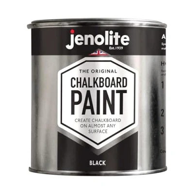 Image of JENOLITE Chalkboard Paint BLACK Create &amp; Renew Blackboards on virtually Any surface 500ml